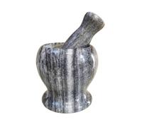 Céramique ail gingembre pestle set, Mortier et pilon en marbre, presse-ail, moulin à épices, multicolore, 10.5cm(Gray)