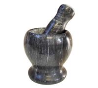 Céramique ail gingembre pestle set, Mortier et pilon en marbre, presse-ail, moulin à épices, multicolore, 10.5cm(Black)
