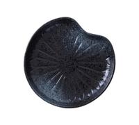 Céramique Assiette de Service Noire Motif Feuille de Lotus Élégante | Présentation Raffinée, Nettoyage Facile au Lave-vaisselle, pour Fruits, Noix et Confiseries, Buffets, Banquets ou Maison