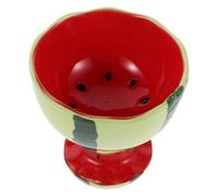 Céramique Bol à Dessert Motif Pastèque sur Pied vintage 250ml | Glace, Pudding ou Salade de Fruits, Finition Émaillée Lisse, Présentation Élégante à Maison Buffet
