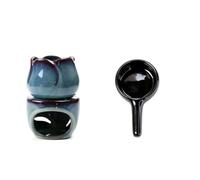 Céramique Brule Parfum Fondant, Brûleur Fondant Cire Parfumée, Brûleurs À Huile Essentielle, Bruleur Fondant Brule Parfum, pour Les Cadeaux De Yoga De Bureau à Domic, Décoration D'Intérieur(Bleu)