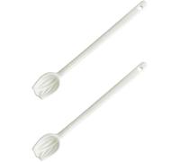Céramique Cuillère à Café Tulipe Blanche 2 Pièces | Résistante aux Fissures Rayures, Manche Confortable, pour Service Traiteur et Repas Familiaux