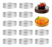 Cercle à Anneau à Pâtisserie - 12 Pcs - Acier Inoxydable - Antiadhésif - Facile à nettoyer