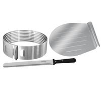 Cercle à gâteau réglable - Ø 26 - 28 cm - Inox - 3 pièces - Argent