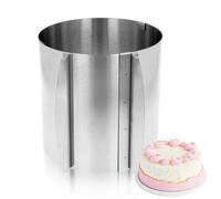 Cercle à gâteau réglable en hauteur 15 cm, en acier inoxydable, diamètre réglable de 16 à 30 cm, anneau de cuisson en acier inoxydable a une échelle, cadre de cuisson rond pour la préparation de