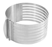 Cercle à génoise en inox - SCRAPCOOKING - Extensible de 16 à 20cm - Hauteur 8.5cm - 6 fentes