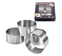 Cercle a Patisserie,4 PCS Mousse Anneaux en Acier Inoxydable Moule à Gâteau Rond Moules à Gâteau au Fromage Mini Anneaux de Cuisson pour Crumpet Pâtisserie Crêpe