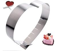 Cercle à Pâtisserie Coeur Anneau Mousse Réutilisable Moule à Mousse Réglable Acier Inoxydable Anneau de Cuisson en Forme de Coeur pour la Décoration de Gâteau Biscuits Accessoires de Cuisson Pizza