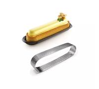 Cercle à tarte Ovale Inox perforé Patisse H 2 cm L 13 cm
