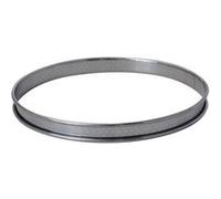 Cercle à tarte perforé bord roulé 28 cm en inox - De Buyer - Argent - Inox Argent G