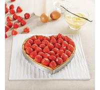 Cercle à tarte perforé Cœur 22 cm De Buyer