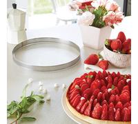 Cercle à tarte perforé en inox rond 24 cm Mathon
