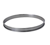 Cercle à tarte rond perforé en inox à bords roulé H. 2 cm - Ø 28 cm