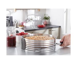 Cercle à trancher génoise extensible en inox 24 à 30 cm Mathon