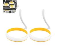 Cercle à Œufs Rond | 2 Moules Ronds pour Œufs | Forme Réutilisable pour Petit-Déjeuner Burger Muffin Maison BBQ Sandwich Pancake Cuisiniers Camping Brunch Cuisson