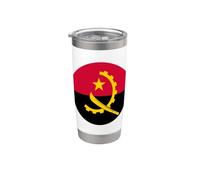 Cercle du drapeau de l'Angola Gobelet isotherme en acier inoxydable double paroi