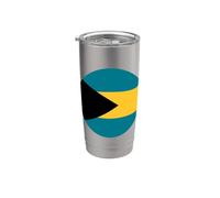 Cercle du drapeau des Bahamas Gobelet isotherme en acier inoxydable double paroi