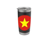 Cercle du drapeau du Vietnam Gobelet isotherme en acier inoxydable double paroi