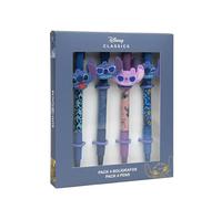 CERDÁ LIFE'S LITTLE MOMENTS – Lot de 4 stylos à bille – Stitch – Licence officielle Disney