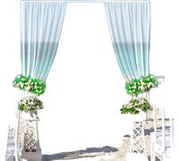 Cérémonie de mariage Prom arrière-plan Stand tube ensemble, cadre de rideau réglable, 10ftx10ft, BLANC, XXL