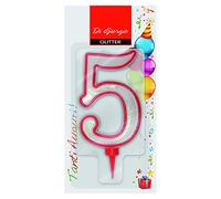 Cereria de Giorgio 58170 65 Bougie d'anniversaire géant avec Paillettes Nombre 5