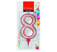 Cereria di Giorgio 58170 68 Bougie de Anniversaire géant avec Glitter Nombre 8