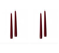 Cereria di Giorgio Risthò Bougies Coniques pour Bougeoir, Cire, Bordeaux, 2,2 x 25 cm (Lot de 2)
