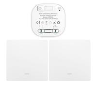 Cerhot EU interrupteur sans fil sans piles kit interrupteur sans fil autoalimente va et vient sans fil sans pile radio interrupteur a distance eclairage domestique wireless switch (EU 1Gang 2V1 b)