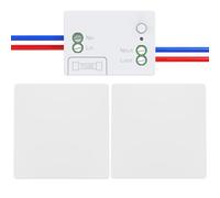 Cerhot RF433 Interrupteur sans fil kit radio interrupteurs sans fil pour eclairage interupteurs cinetiques sans fil sans pile telecommande a bouton (1Gang 2V1 White)