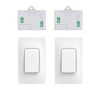 Cerhot US interrupteur sans fil sans piles kit interupteur sans fil autoalimente va et vient sans fil sans pile radio interrupteur a distance eclairage domestique (US 1Gang 2V2 A)