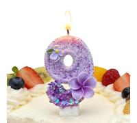 Cerises d'anniversaire avec chiffres - Décorations de gâteau à paillettes pailletées | Cerises d'anniversaire florales | Pour toutes les occasions