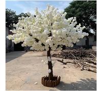 Cerisier artificiel en fleurs, superbes fleurs blanches pour décoration intérieure ou extérieure, idéal pour les mariages et les fêtes, 1,8 m x 1,8 m