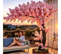 Cerisier Japonais Artificiel Blanc Branche Fleur De Cerisier Japonais Artificielle Rose Faux Fleur Decor pour Intérieur Extérieur Mariage Bureau,04,2.3x2m