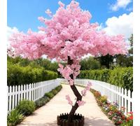 Cerisier Japonais Artificiel Blanc Cerisier pleureur Artificiel Rose Champagne pour Jardin fête Mariage Bureau décoration d'intérieur intérieur et extérieur,01,3x2m