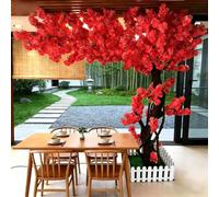 Cerisier Japonais Artificiel Blanc Cerisier pleureur Artificiel Rose Champagne pour Jardin fête Mariage Bureau décoration d'intérieur intérieur et extérieur,01,3x2m