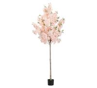Cerisier Japonais Artificiel Exterieur/Interieur 180cm - Arbre Artificiel Fleuri Haut de Gamme avec Pot en Ciment, Fleurs Artificielles Déco Realistes pour Jardin, Balcon, Salon, Bureau Champagne