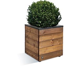 CERLAND - Bac à Fleurs Carré Collectors 45 × 45 × 47,5 cm - Fabrication Française - Épicéa Massif avec Vis INOX - Design Moderne avec Rebords Métalliques - Jardinière Terrasse & Jardin