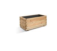 CERLAND Bac à Fleurs Rectangle en Bois Stockholm - 100 x 50 x 43 cm - 143 litres
