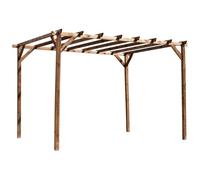 Cerland Tonnelle en Bois Magdalie 4x3 m - Pin sylvestre traité Autoclave, Structure Solide 4 poteaux 9x9 cm - Idéale terrasse, Jardin et Espace ombragé