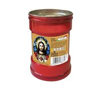 Cero Votivo modèle P30 - Rouge - Étiquettes assorties - Diamètre 6,3 cm hauteur 9,5 cm - Cereria Di Giorgio