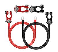 Cerrxian 1 paire de câbles de connexion de batterie 10 AWG rouge et noir, câble de batterie pour voiture, alliage d'aluminium, connecteur, borne pour automobiles, marine, solaire, camping-car, moto