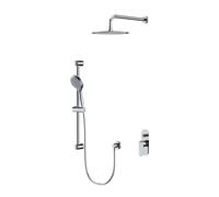 Cersanit City - Set de douche avec mitigeur encastré, avec corps d’encastrement, diamètre 25 cm, 3 jets, chrome S952-014