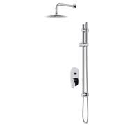 Cersanit Inverto - Set de douche avec mitigeur encastré, avec corps d’encastrement, diamètre 25 cm, chrome S952-005