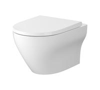 Cersanit Larga cuvette wc avec abattant à descente lente suspendue sans bride avec vortex blanc brillant S701-885