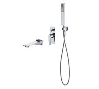 Cersanit Mille - Mitigeur de baignoire encastré, installation à trous, avec corps, avec accessoires, chrome S952-037