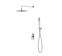 Cersanit Mille - Set de douche avec mitigeur encastré, avec corps d’encastrement, 20x20 cm, chrome S952-012
