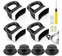 cersaty 4 pièces Poignée pour Autocuiseur, 70×60mm poignée pour faitout avec 4 couvercles de Casserole 1 Tournevis pour autocuiseur,cuiseur Vapeur,casseroles de Rechange
