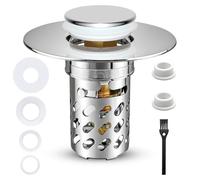 cersaty Bonde de Lavabo Pop Up Set, Cuisine 6×5×2.5cm Filtre Lavabo | Bouchon Lavabo Salle de Bain avec Valve de Vidange Push Open pour Lavabo, Baignoire
