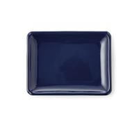 CERTRE - Soucoupe rectangulaire en grès, fabriquée en Italie, couleur bleue électrique (émaillée) | 23,6 x 18,5 x 2 cm