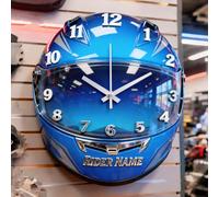 Certykllp Horloge Murale Personnalisée Casque de Moto pour Collectionneurs de Casques de Course - Horloge Murale de Décoration pour Pilotes de Course et Passionnés de Moto -1